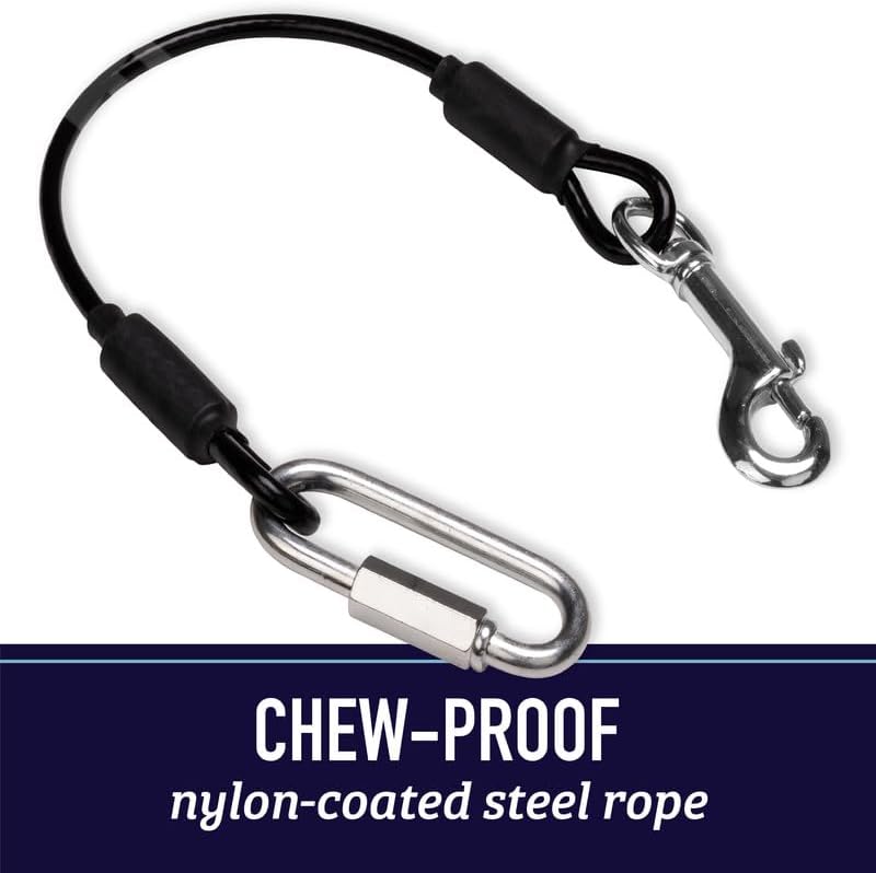 Heavy Duty Dog Seat Belt – No-Chew Steel Restraint for Car Safety (26 In)