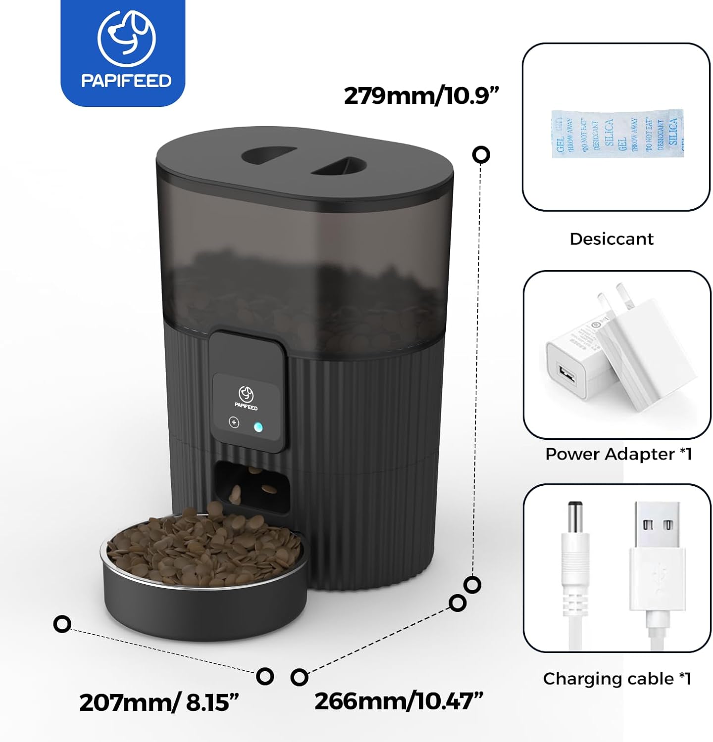Automatic Cat & Dog Feeder with WiFi Control – 3.5L Smart Pet Food Dispenser with Stainless Steel Bowl & App Remote Feeding