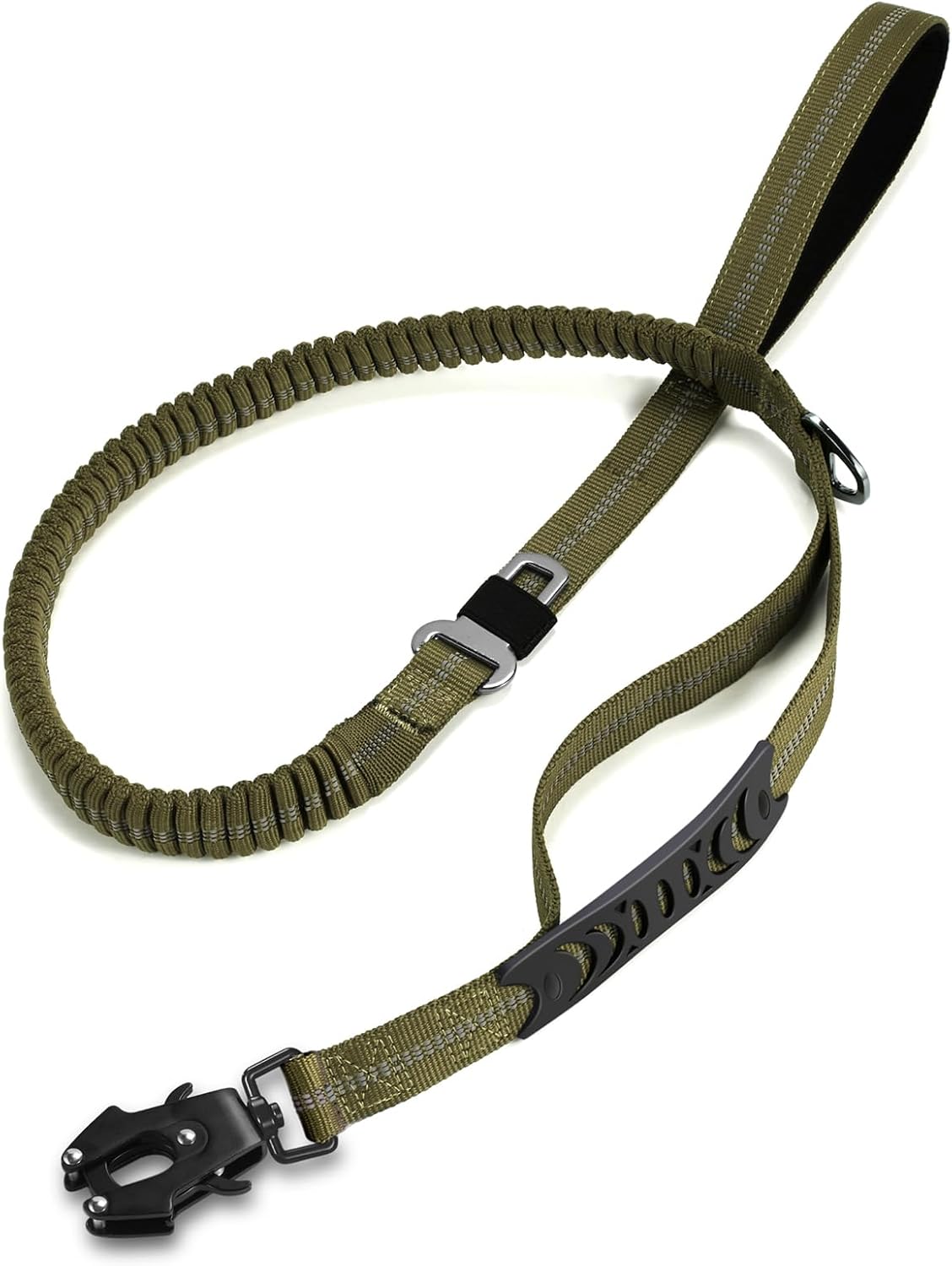 Heavy Duty Dog Leash, 4-6FT Shock Absorbing Dog Leashes with Traffic Handle and Comfortable Padded Handles, Advanced Easy Metal Clip, No Pull Reflective Leash for Medium Large Dogs That Pull (Black)