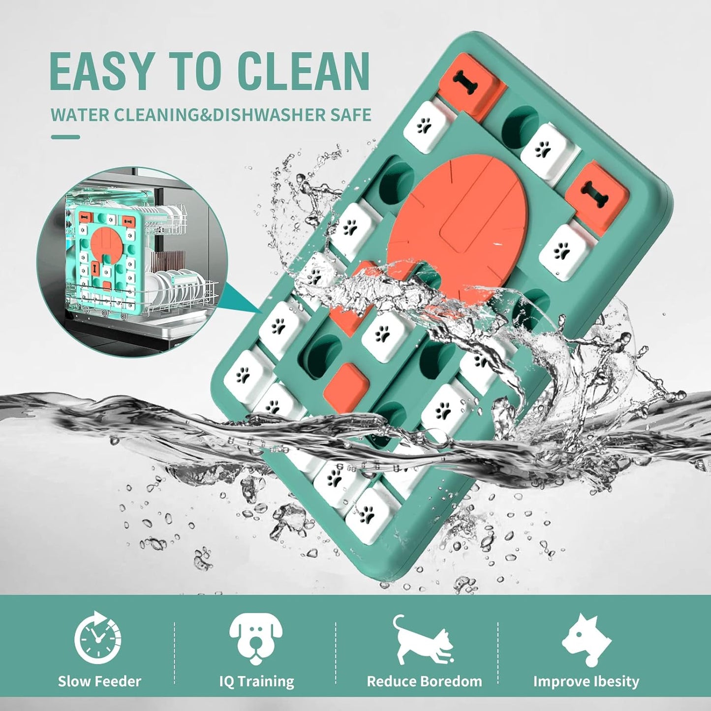 Dog Puzzle Toys,Interactive Treat Puzzle Dog Toy for IQ Training & Mental Stimulating,Treat Puzzle Dispensing with Squeaky Design