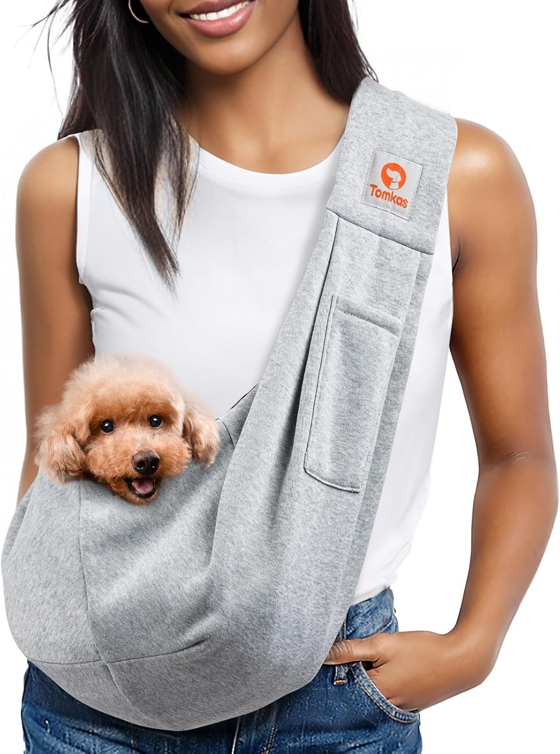 Tomkas Dog Sling Carrier for Small Dogs Puppy Carrier for Small Dogs (Black, for Pets Weight 2-7 Lbs)