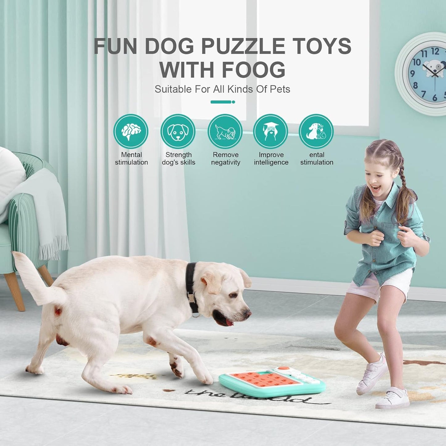 Dog Puzzle Toys,Interactive Treat Puzzle Dog Toy for IQ Training & Mental Stimulating,Treat Puzzle Dispensing with Squeaky