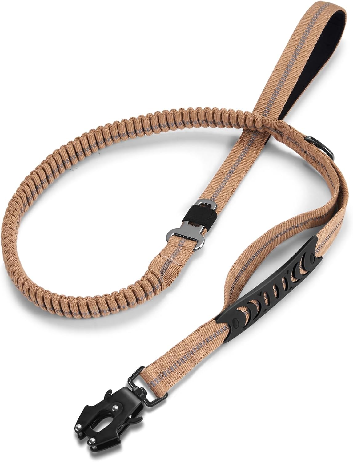 Heavy Duty Dog Leash, 4-6FT Shock Absorbing Dog Leashes with Traffic Handle and Comfortable Padded Handles, Advanced Easy Metal Clip, No Pull Reflective Leash for Medium Large Dogs That Pull (Black)