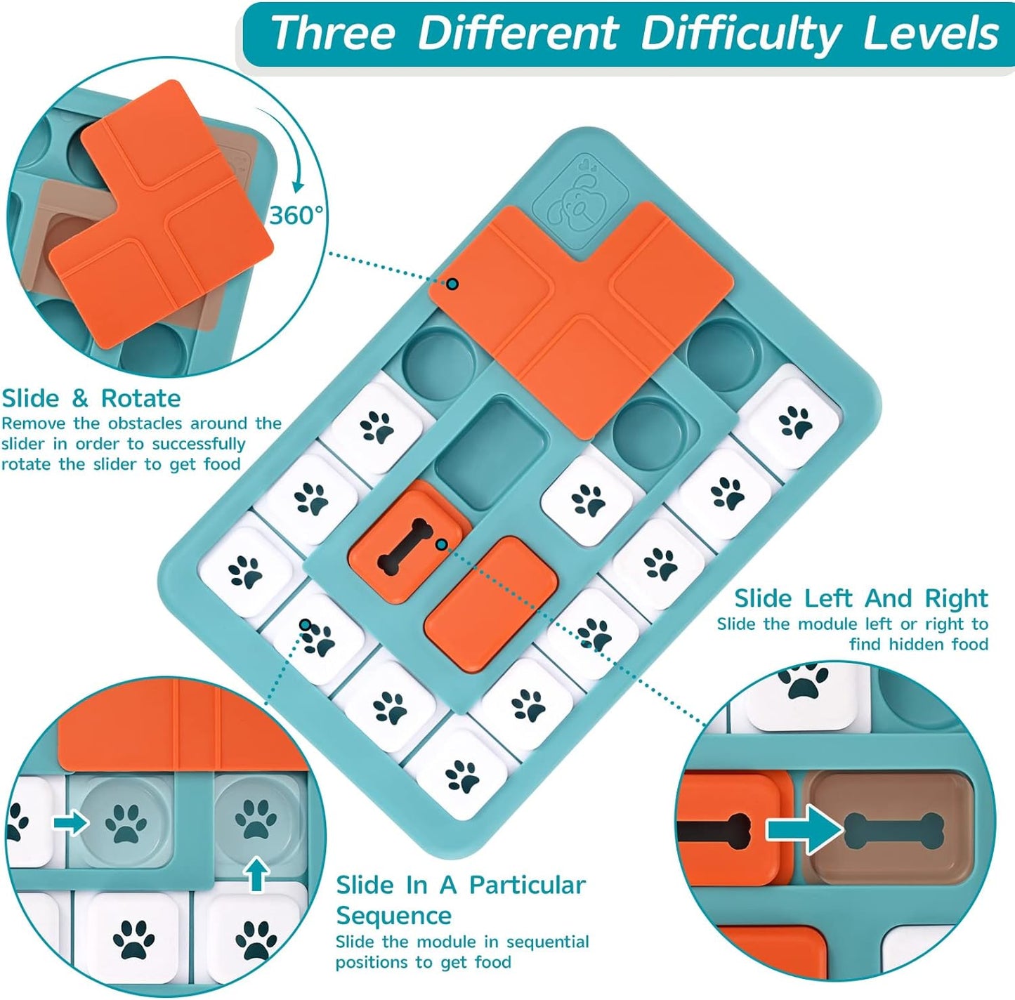 Dog Puzzle Toys - Interactive IQ Training & Mental Stimulating Toys for Large, Medium & Small Dogs
