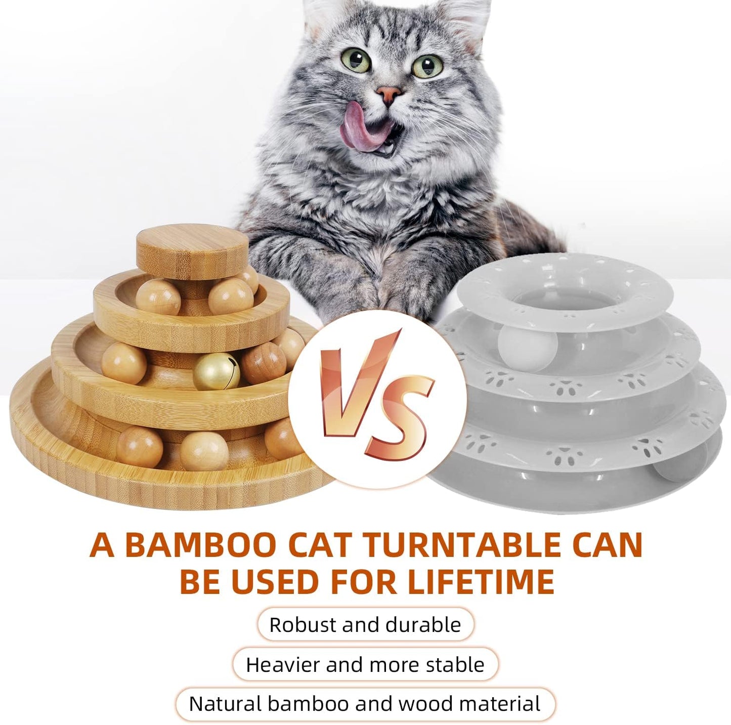 Interactive Cat Ball Tower Toy – 3-Level Track Roller with 9 Balls for Kitten Play & Exercise