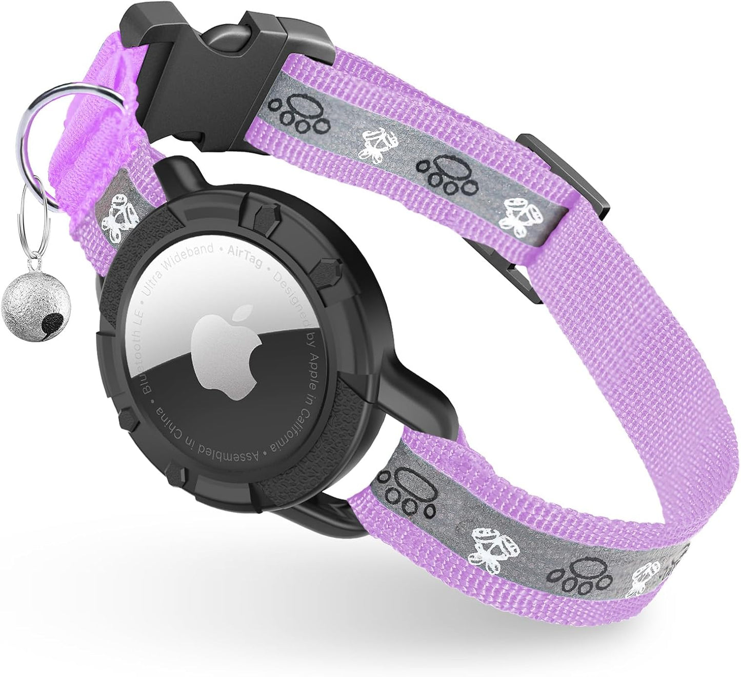 Reflective Airtag Cat Collar with GPS, Bell & Safety Elastic Band – Adjustable Tracker Collar for Cats, Kittens & Puppies