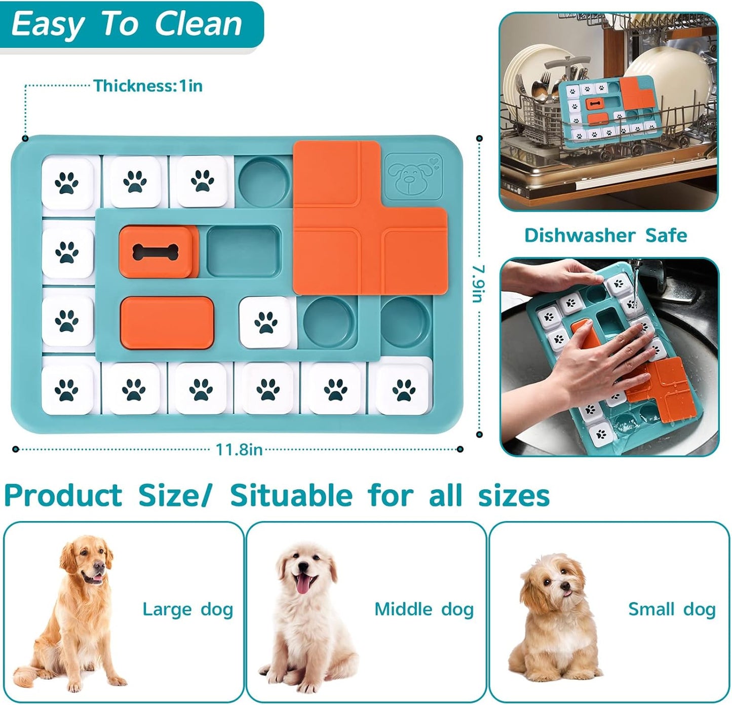 Dog Puzzle Toys - Interactive IQ Training & Mental Stimulating Toys for Large, Medium & Small Dogs