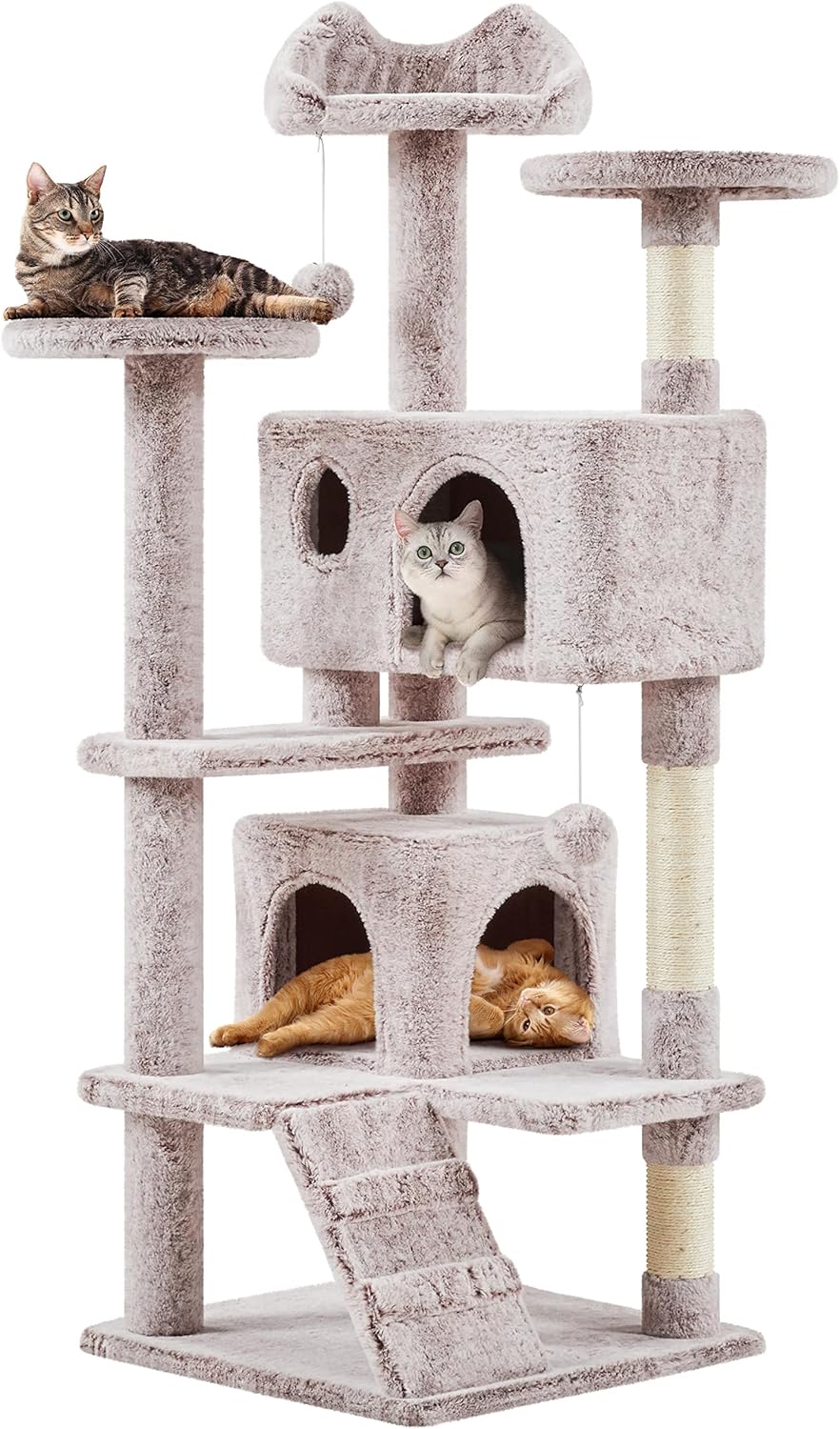 Cat Tree Tower 54In Condo Furniture Scratch Post for Kittens Pet House Play