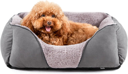 Dog Beds for Small Dogs, Cat Beds for Indoor Cats Washable, Calming Pet Small Size Dog, Soft Rectangle Pet Beds Sofa Cuddler, Orthopedic Cozy Puppy Beds, Anti-Slip Bottom