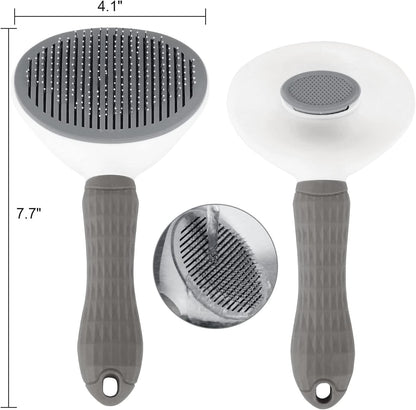 Self-Cleaning Pet Brush – Grooms, Desheds & Massages | Ideal for Dogs & Cats with Long or Short Hair
