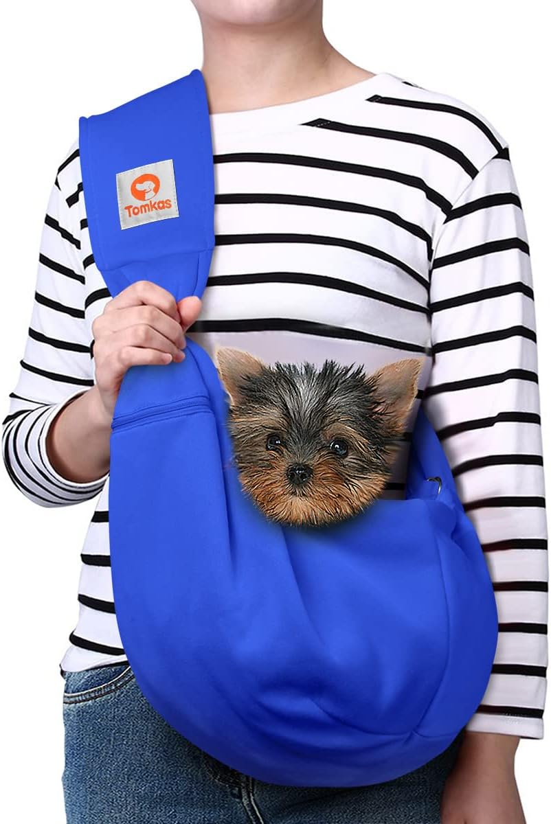 Tomkas Dog Sling Carrier for Small Dogs Puppy Carrier for Small Dogs (Black, for Pets Weight 2-7 Lbs)