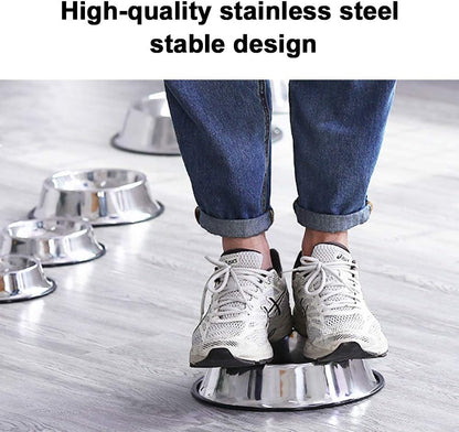 Stainless Steel Pet Bowls, 8oz Food & Water with Non-Slip Rubber Base – 2 Pack for Small Dogs, Cats, Puppies & Kittens