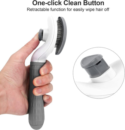 Self-Cleaning Pet Brush – Grooms, Desheds & Massages | Ideal for Dogs & Cats with Long or Short Hair