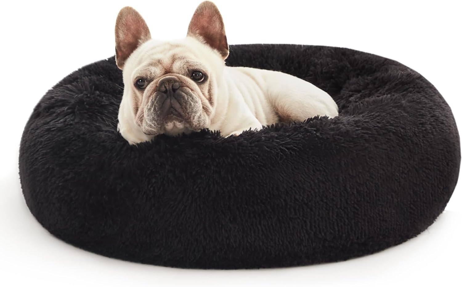 Calming Cat Bed for Indoor Cats, Anti-Anxiety Donut round Dog Bed, Fluffy Faux Fur Washable Pet Bed for Small Medium Dogs and Cats