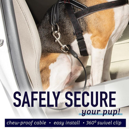 Heavy Duty Dog Seat Belt – No-Chew Steel Restraint for Car Safety (26 In)
