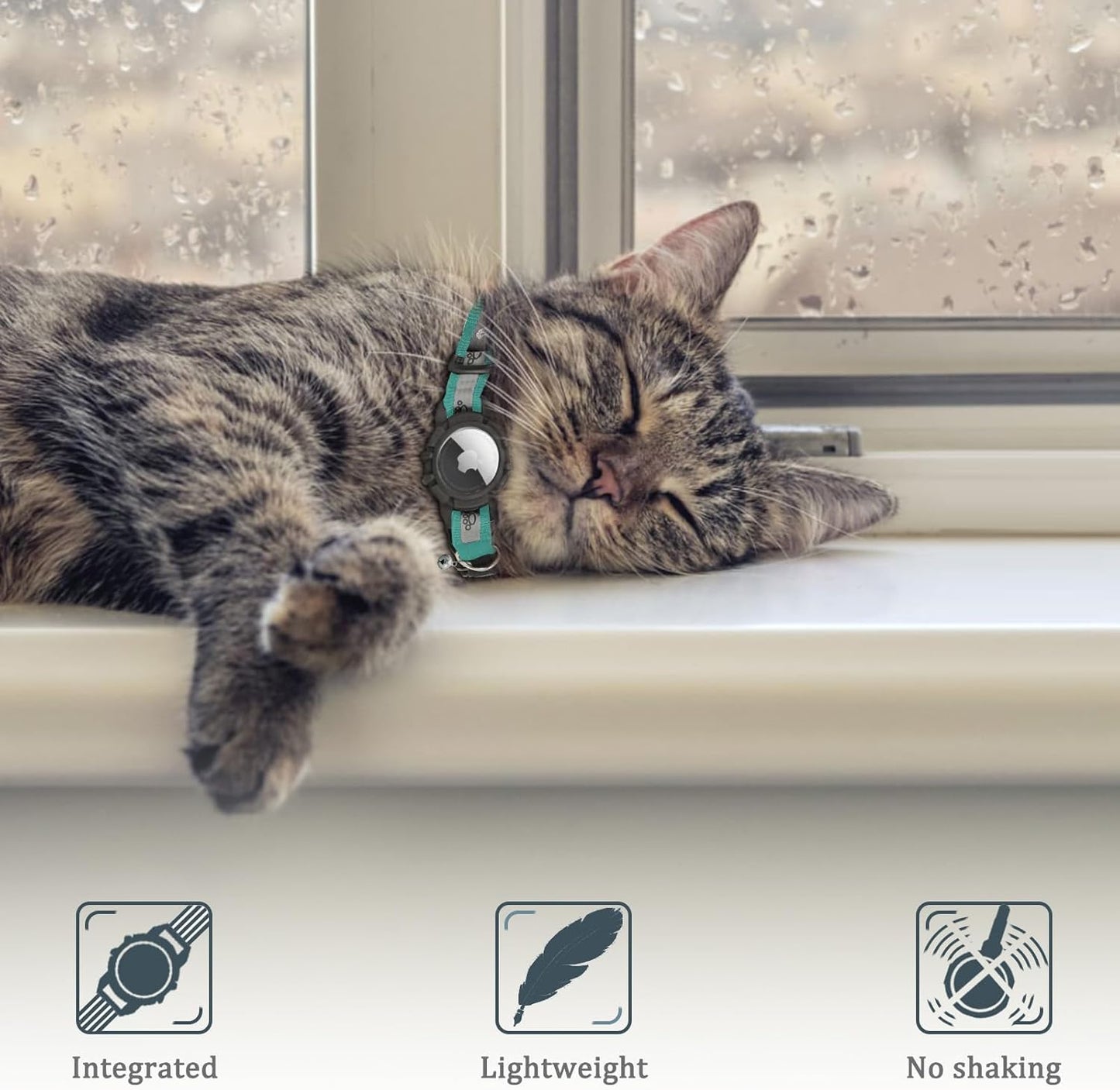 Reflective Airtag Cat Collar with GPS, Bell & Safety Elastic Band – Adjustable Tracker Collar for Cats, Kittens & Puppies