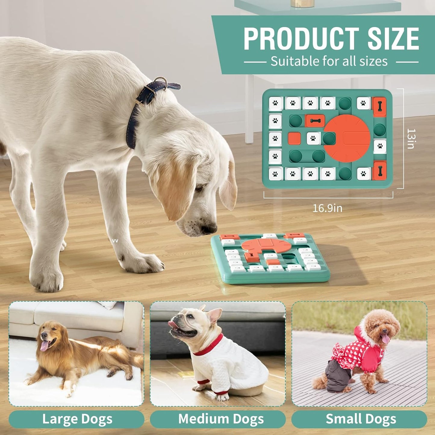 Dog Puzzle Toys,Interactive Treat Puzzle Dog Toy for IQ Training & Mental Stimulating,Treat Puzzle Dispensing with Squeaky Design