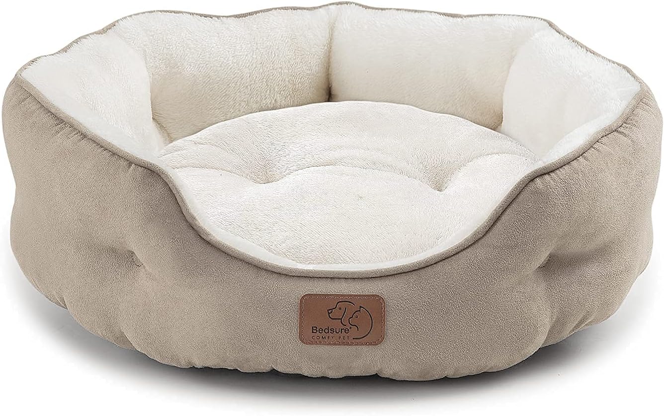 Cat Beds and for Small Dogs - round Cat Beds for Indoor Cats, Washable Pet Bed for Puppy and Kitten with Slip-Resistant Bottom