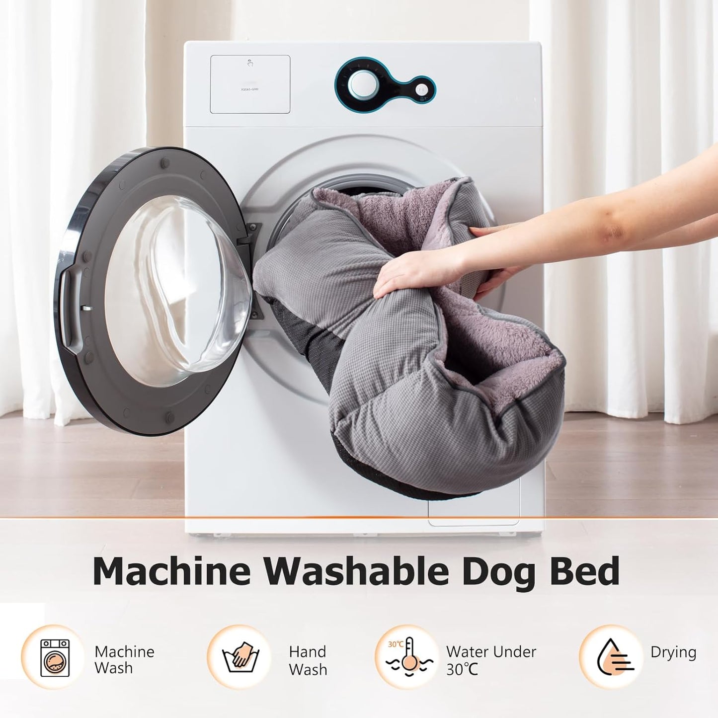 Dog Beds for Small Dogs, Cat Beds for Indoor Cats Washable, Calming Pet Small Size Dog, Soft Rectangle Pet Beds Sofa Cuddler, Orthopedic Cozy Puppy Beds, Anti-Slip Bottom