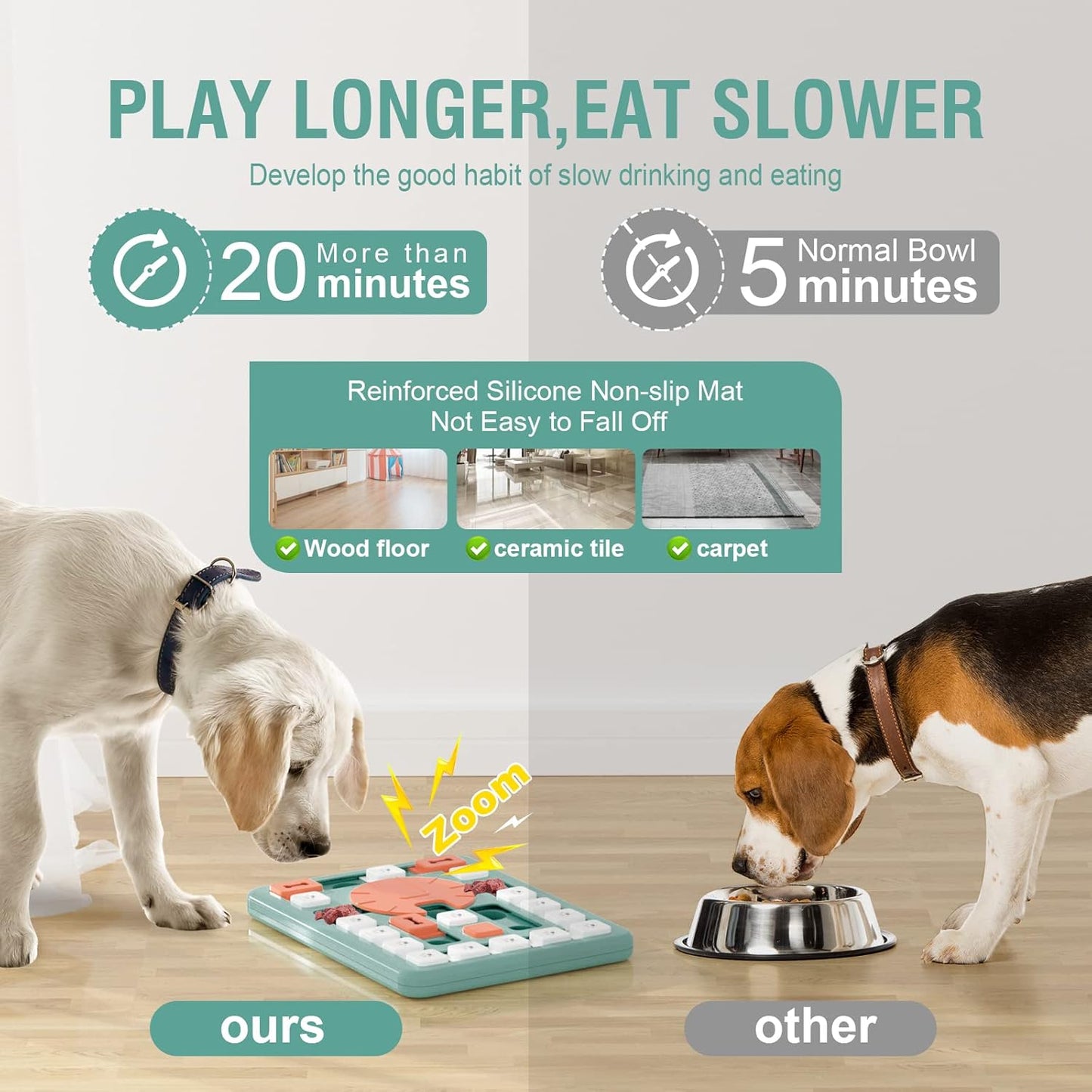Dog Puzzle Toys,Interactive Treat Puzzle Dog Toy for IQ Training & Mental Stimulating,Treat Puzzle Dispensing with Squeaky Design