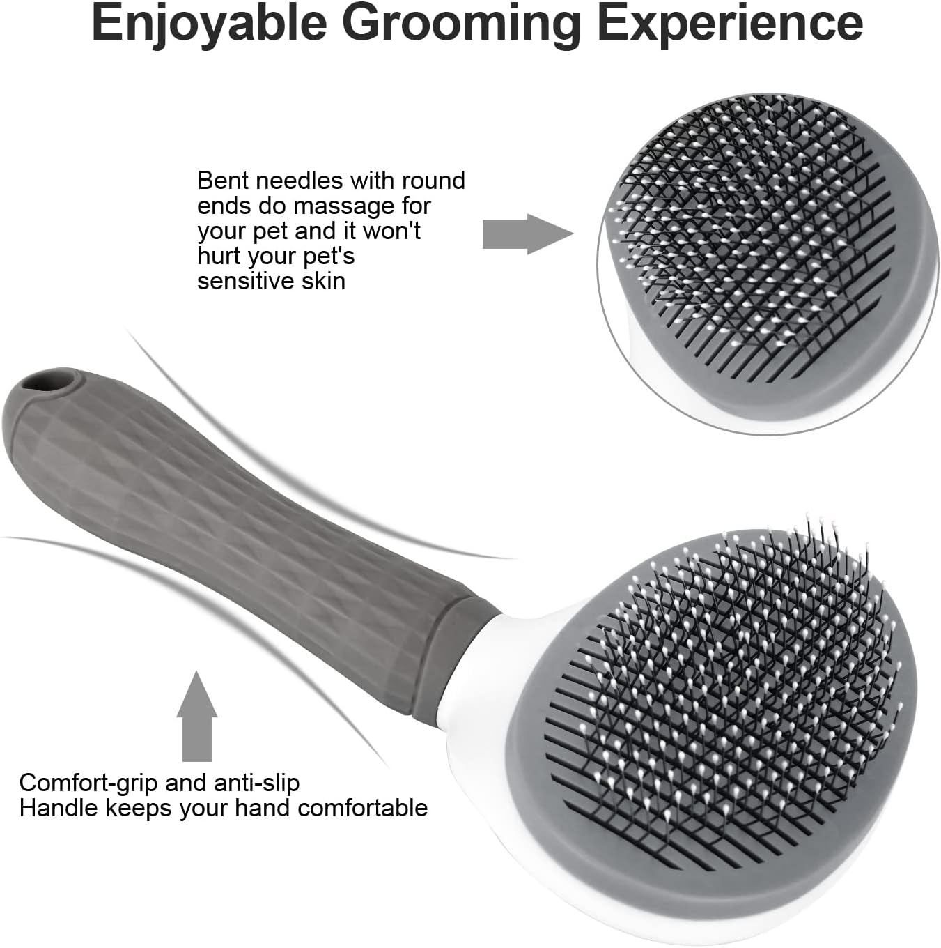Self-Cleaning Pet Brush – Grooms, Desheds & Massages | Ideal for Dogs & Cats with Long or Short Hair