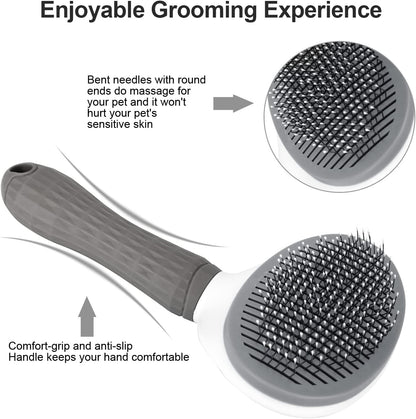 Self-Cleaning Pet Brush – Grooms, Desheds & Massages | Ideal for Dogs & Cats with Long or Short Hair
