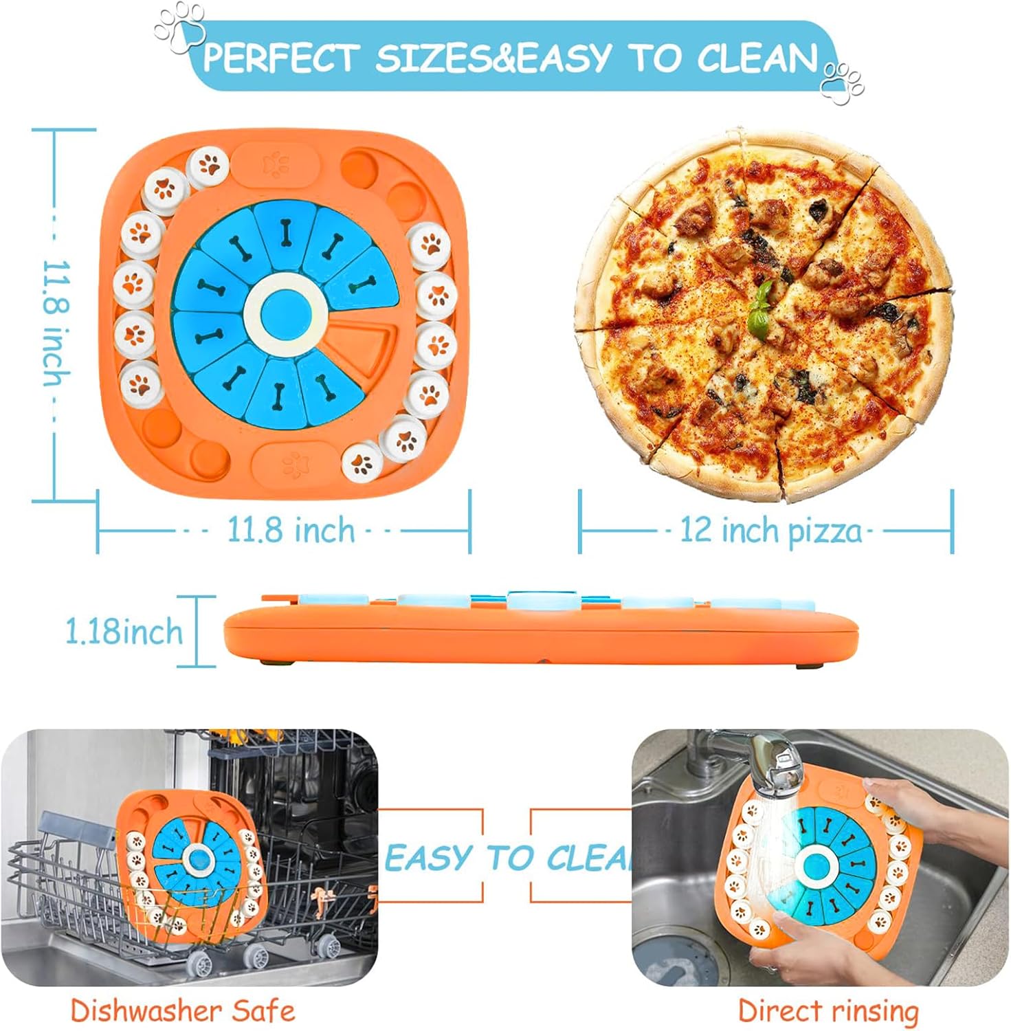 Dog Puzzle Toys,Interactive Treat Puzzle Dog Toy for IQ Training & Mental Stimulating,Treat Puzzle Dispensing with Squeaky Design for Large Medium Small Smart Dogs