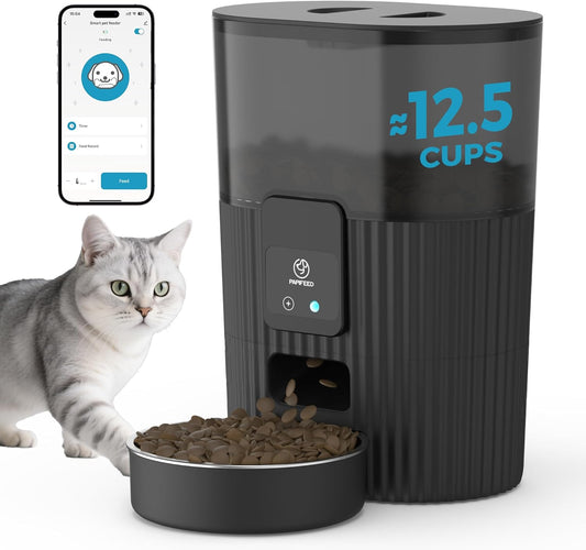 Automatic Cat & Dog Feeder with WiFi Control – 3.5L Smart Pet Food Dispenser with Stainless Steel Bowl & App Remote Feeding