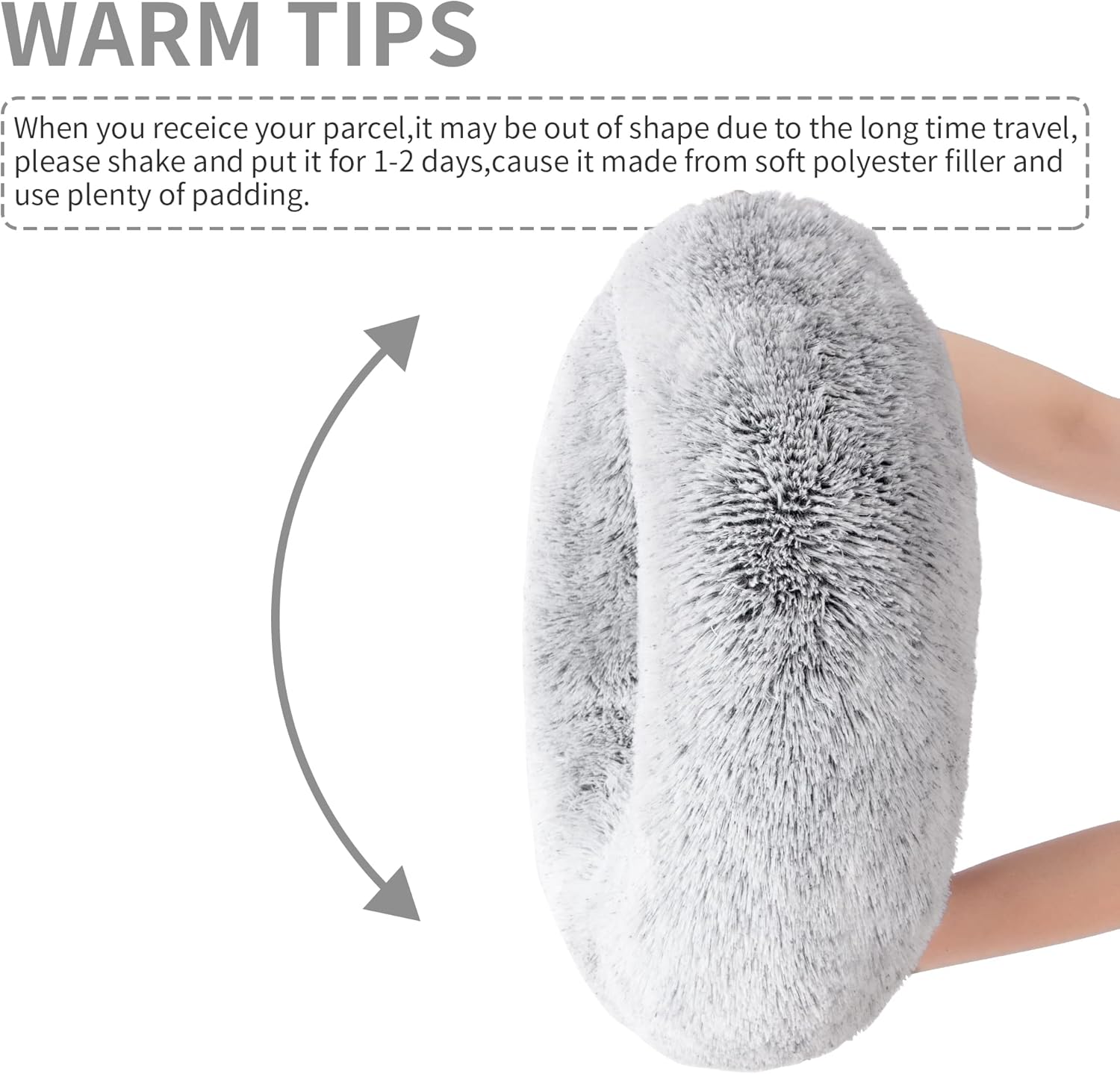 Calming Cat Bed for Indoor Cats, Anti-Anxiety Donut round Dog Bed, Fluffy Faux Fur Washable Pet Bed for Small Medium Dogs and Cats