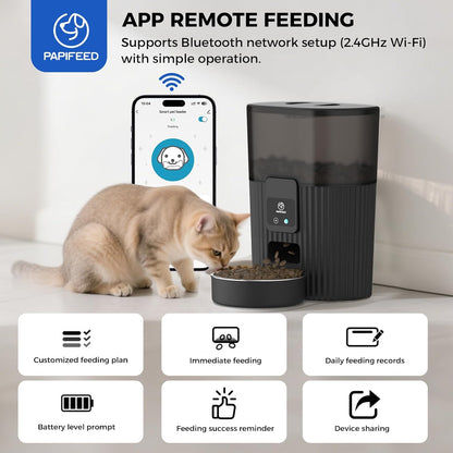 Automatic Cat & Dog Feeder with WiFi Control – 3.5L Smart Pet Food Dispenser with Stainless Steel Bowl & App Remote Feeding