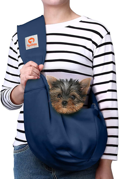 Tomkas Dog Sling Carrier for Small Dogs Puppy Carrier for Small Dogs (Black, for Pets Weight 2-7 Lbs)