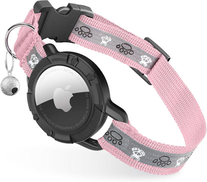 Reflective Airtag Cat Collar with GPS, Bell & Safety Elastic Band – Adjustable Tracker Collar for Cats, Kittens & Puppies