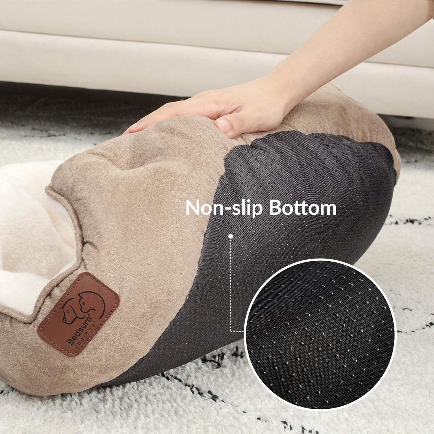 Cat Beds and for Small Dogs - round Cat Beds for Indoor Cats, Washable Pet Bed for Puppy and Kitten with Slip-Resistant Bottom