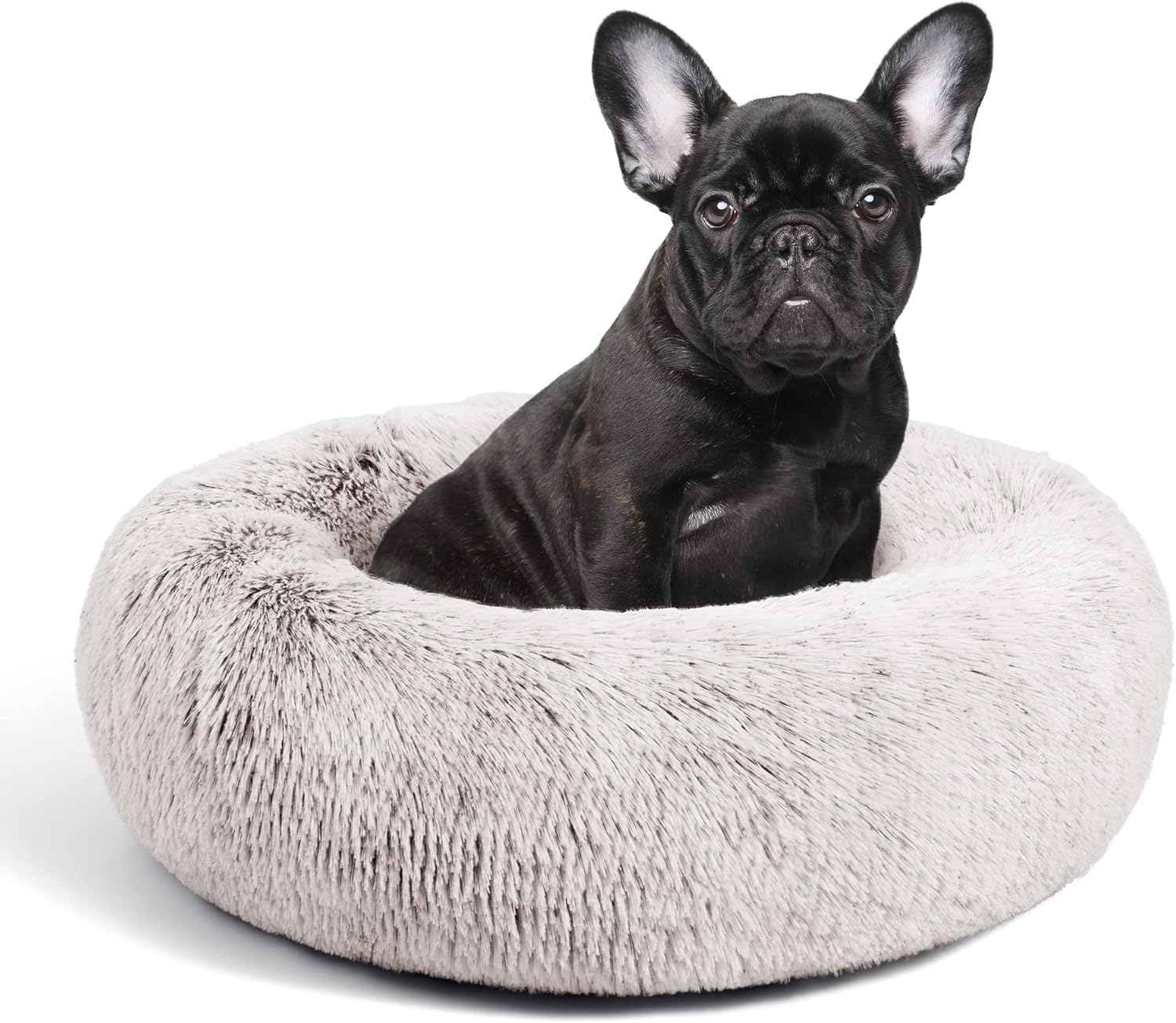 Calming Cat Bed for Indoor Cats, Anti-Anxiety Donut round Dog Bed, Fluffy Faux Fur Washable Pet Bed for Small Medium Dogs and Cats