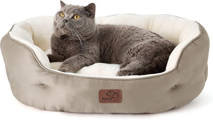Cat Beds and for Small Dogs - round Cat Beds for Indoor Cats, Washable Pet Bed for Puppy and Kitten with Slip-Resistant Bottom