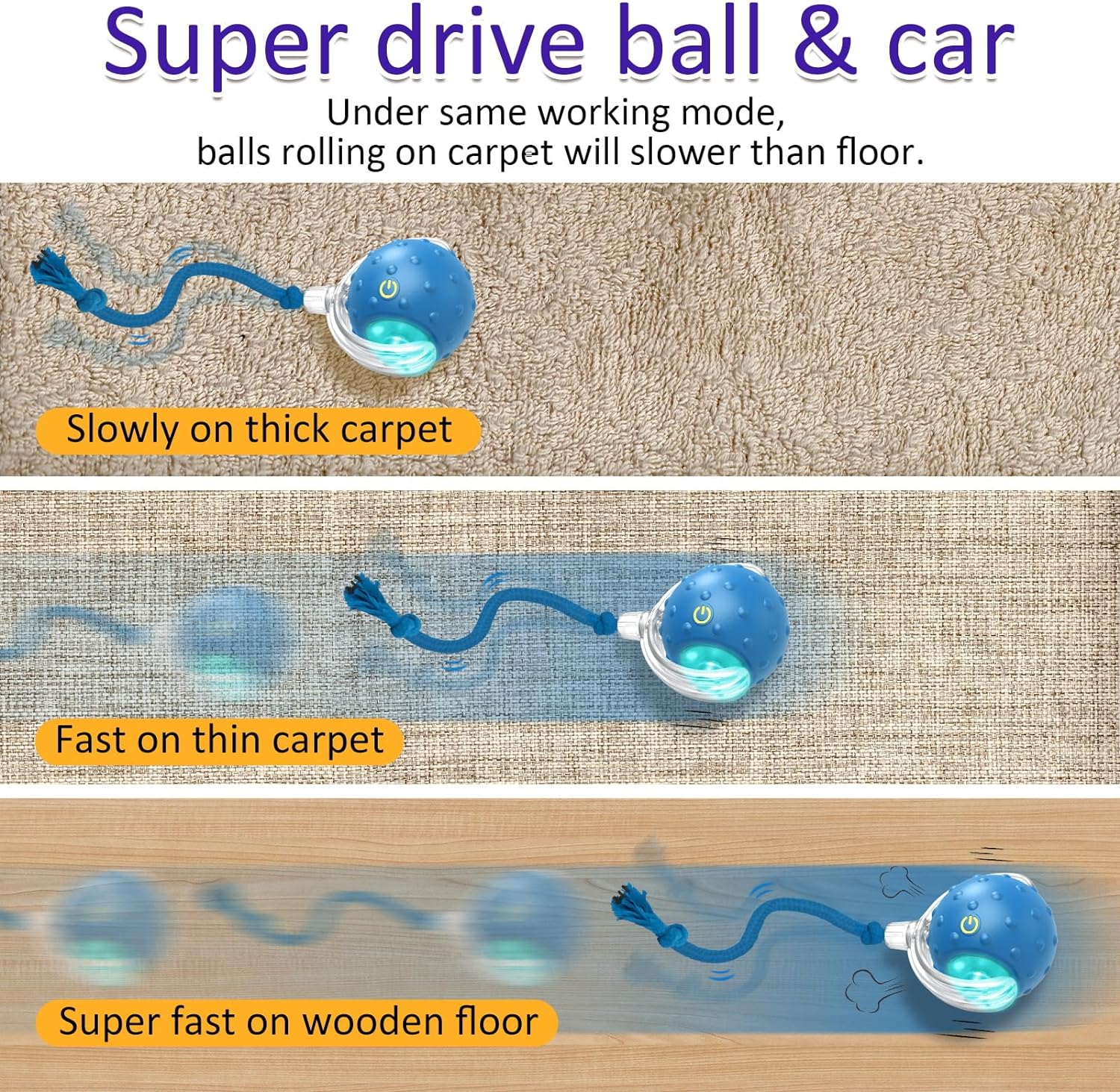 Interactive Cat Toy Ball – Motion-Activated Rolling Toy with Chirping Sounds for Indoor Cats (Blue)