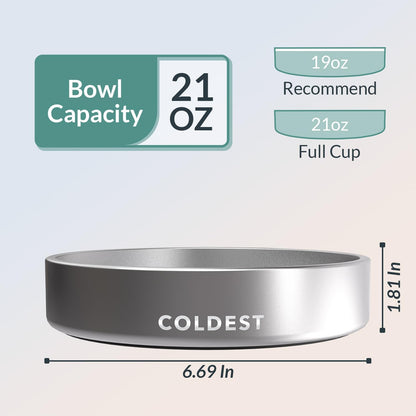 Stainless Steel Dog Bowl – Anti-Slip, Spill-Proof & Heavy Duty (21oz)